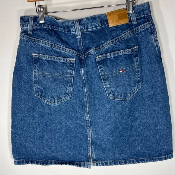 Vintage Tommy Hilfiger Blue Denim Mini Skirt - Picture 2 of 5